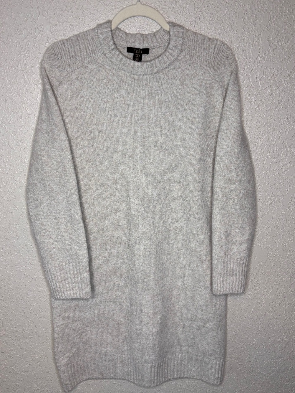 Dalia Light Heather Gray Long Sleeve Knit Sweater Dress Women's Size Medium